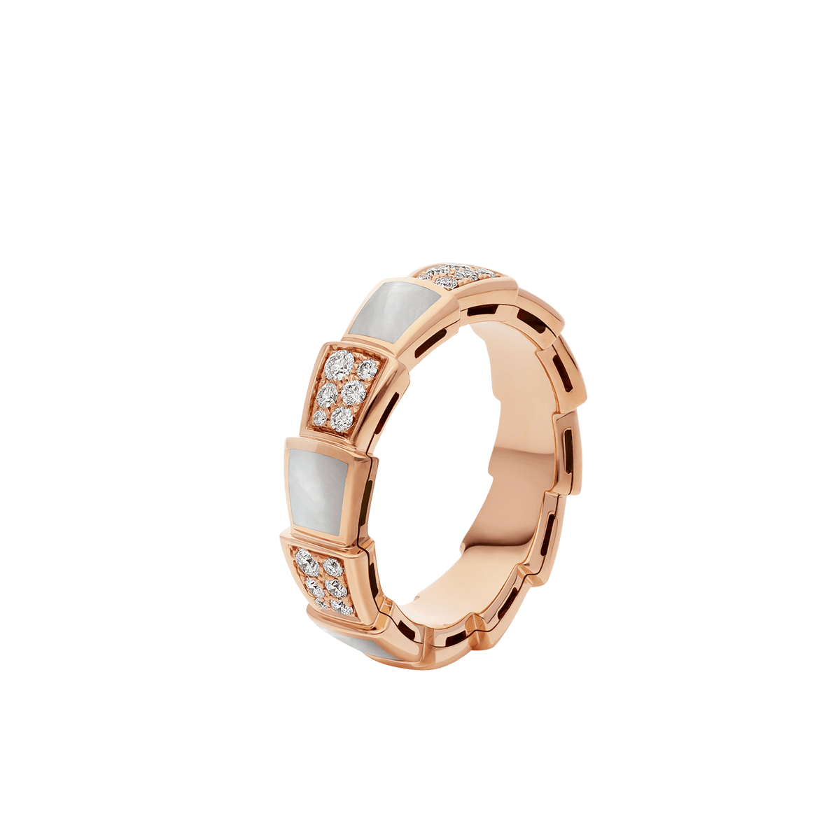 Bob Snake Orion Ring Rose Gold Ceramic & Moissanite — real photo 1