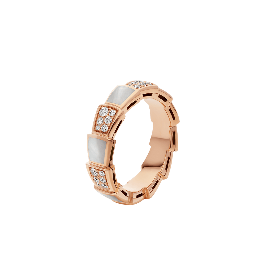 Bob Snake Orion Ring Rose Gold Ceramic & Moissanite — real photo 1