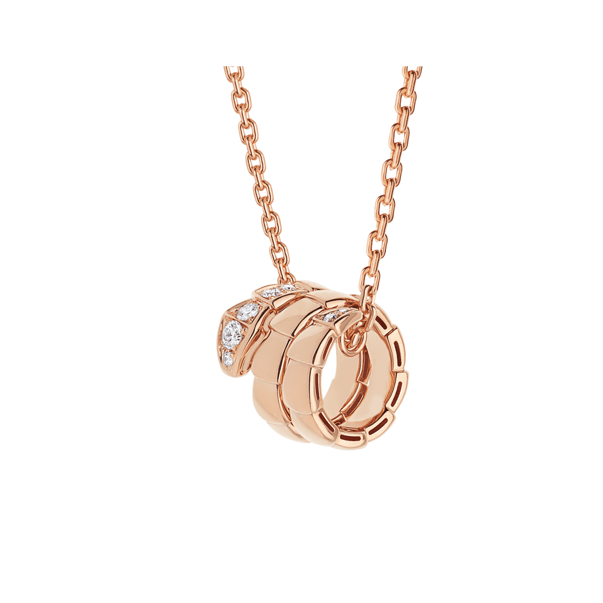Bob Snake Giorno Triple Band Pendant – Moissanite Head & Tail | Yellow, Rose & White Gold — real photo 1