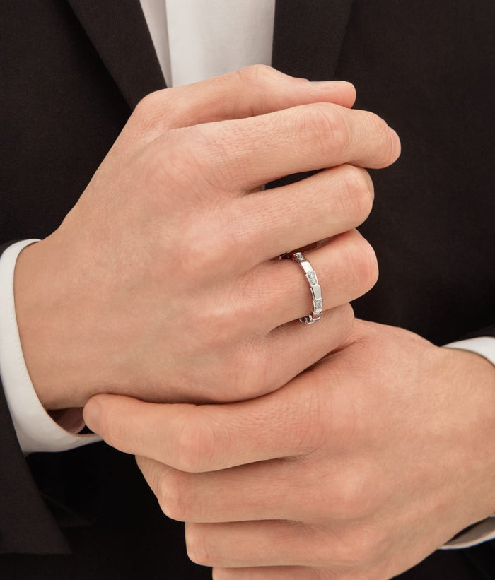 Bob Snake Orion Ring, Moissanite Modules | Rose & White Gold — real photo 4