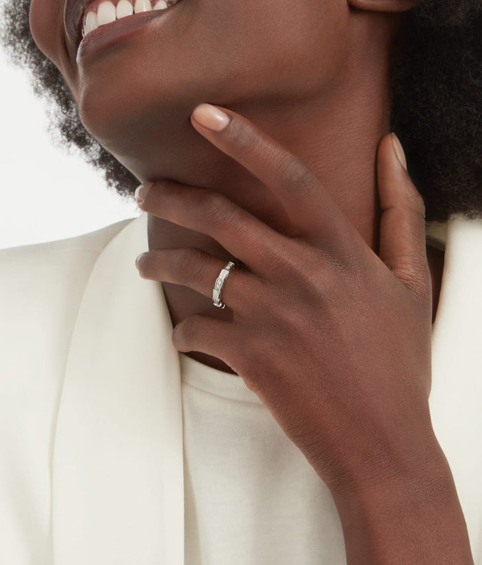Bob Snake Orion Ring, Moissanite Modules | Rose & White Gold — real photo 5