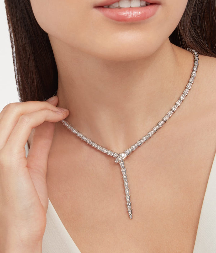 Lotteds Bob Snake Giorno Pavé Choker Necklace with Clasp – Moissanite Full Pavé — real photo 4