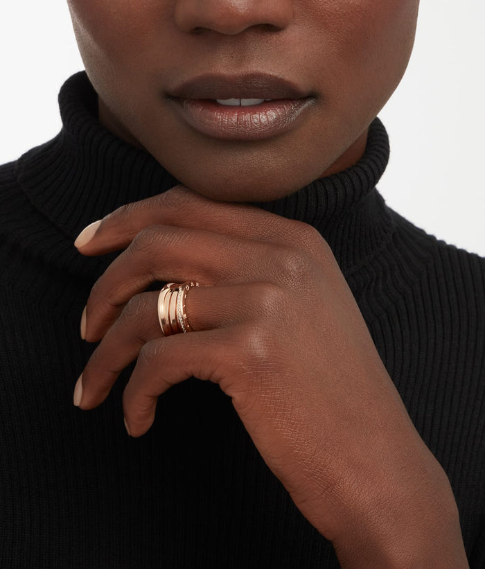 Bob Rollers Marlo Ring, Moissanite Wide| Yellow, Rose & White Gold — real photo 5