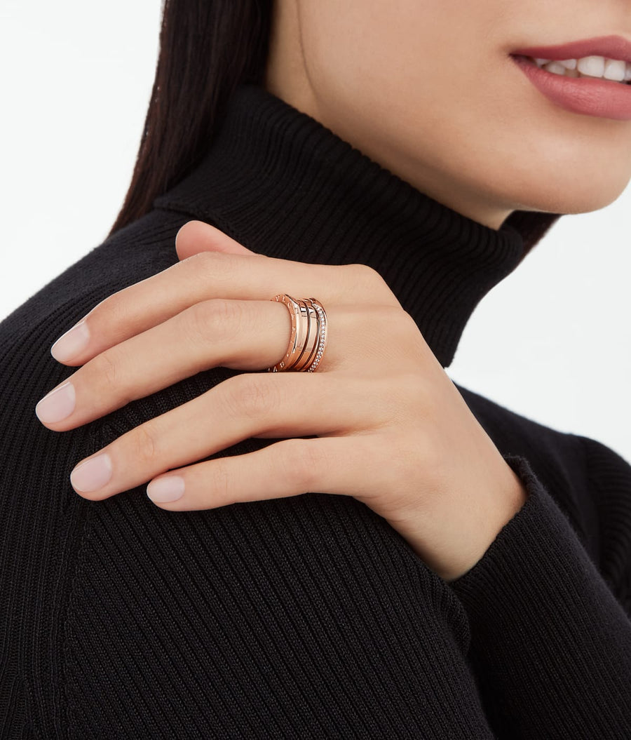 Bob Rollers Marlo Ring, Moissanite Wide| Yellow, Rose & White Gold — real photo 3