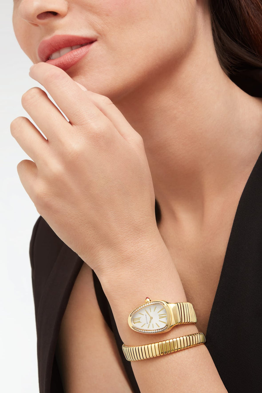 Bob Snake Chrono Yellow Gold Watch Lab-grown Moissanite — real photo 3