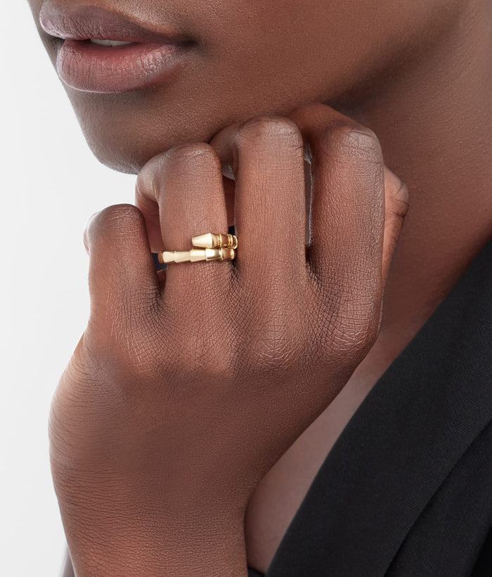 Bob Snake Giorno Open Ring – High Polish Minimal Design — real photo 4
