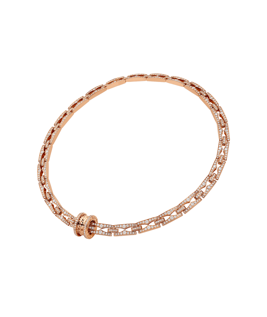 Bob Rollers Gear Chain Necklace, Moissanite, Full Pavé Set — real photo 2