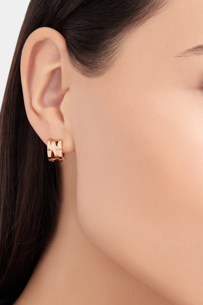 Bob Rollers Marlo  Double Earrings| Yellow, Rose & White Gold — real photo 4