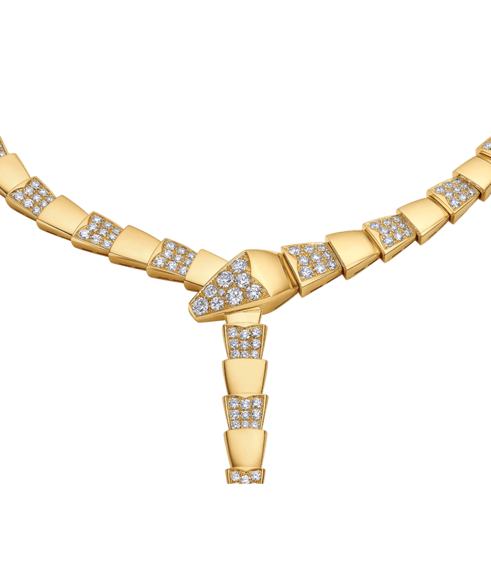 Bob Snake Lovato Serpent Necklace – Alternating Moissanite Pavé in Matte Gold — real photo 5