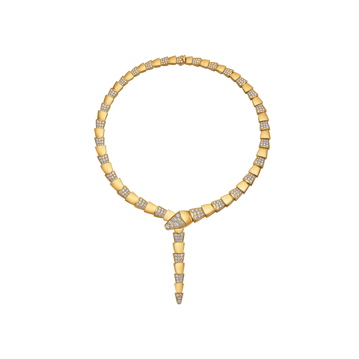 Bob Snake Lovato Serpent Necklace – Alternating Moissanite Pavé in Matte Gold — real photo 1