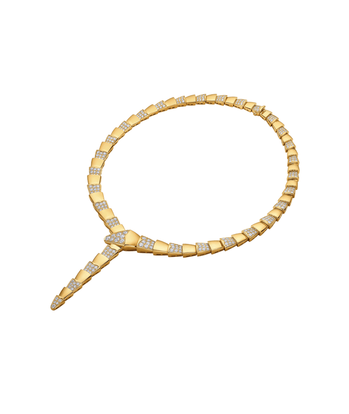 Bob Snake Lovato Serpent Necklace – Alternating Moissanite Pavé in Matte Gold — real photo 6