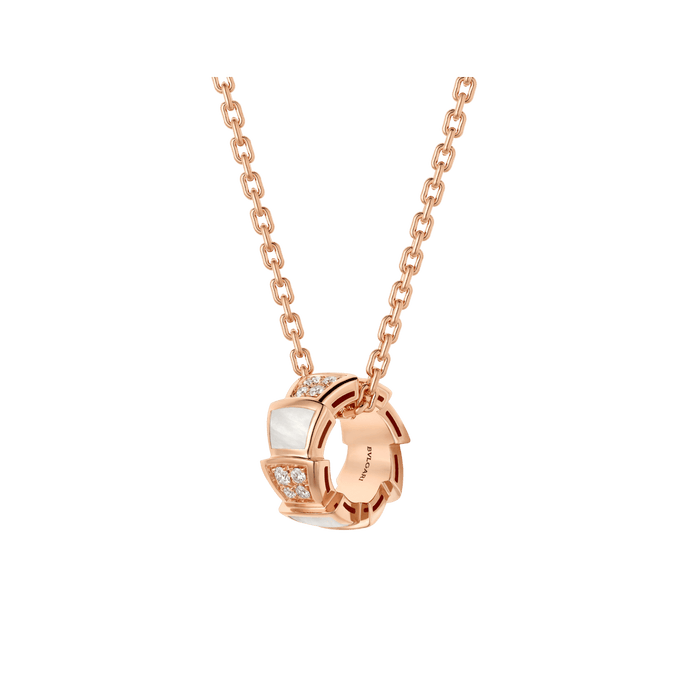 Lotteds Bob Snake Orion Pendant, Rose Gold Segmented Modules White Ceramic — real photo 5
