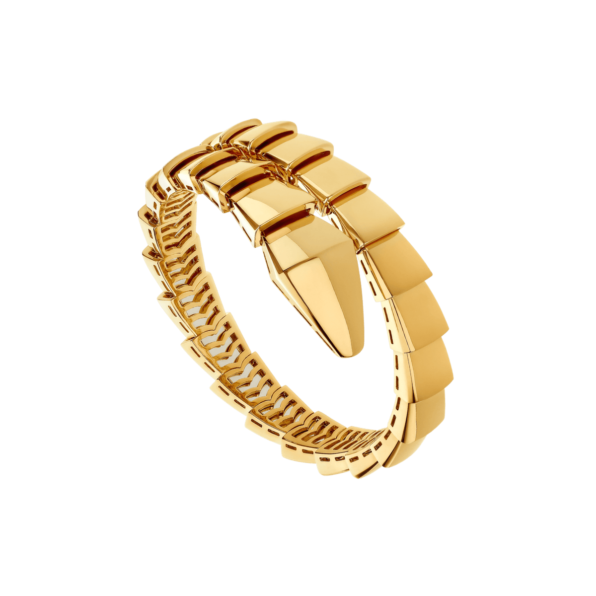 Lotteds Bob Snake Lovato Cuff Bracelet, Yellow Gold Plain Band (Customizable) — real photo 1
