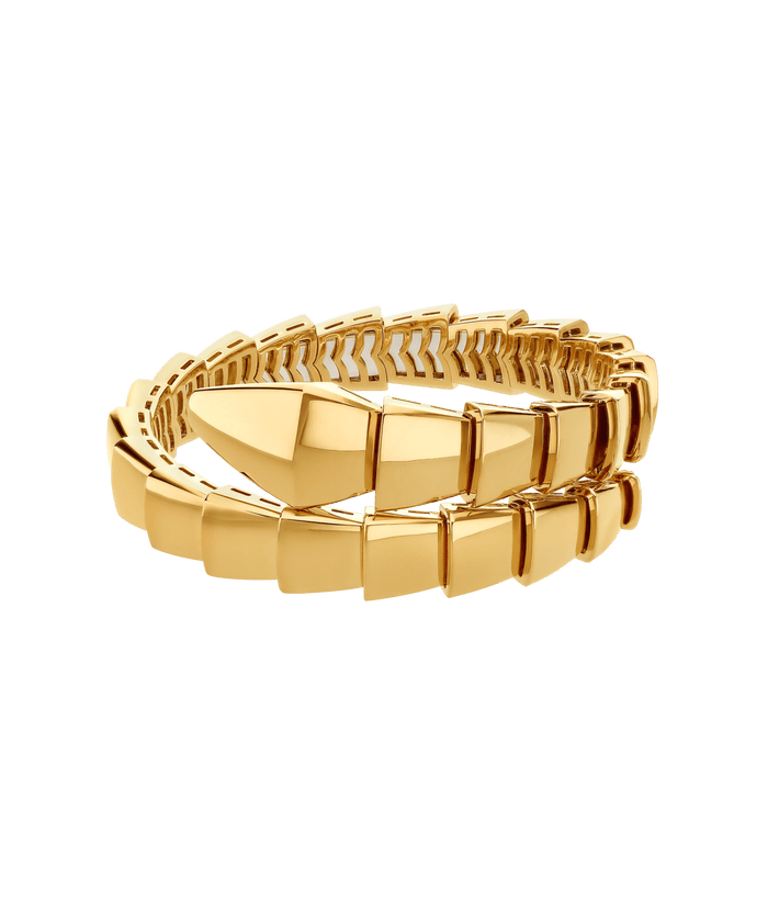 Lotteds Bob Snake Lovato Cuff Bracelet, Yellow Gold Plain Band (Customizable) — real photo 4