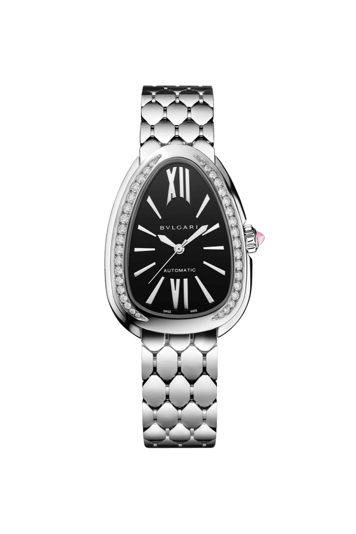 Bob Snake Spiga White Gold Watch Moissanite Black Screen — real photo 5