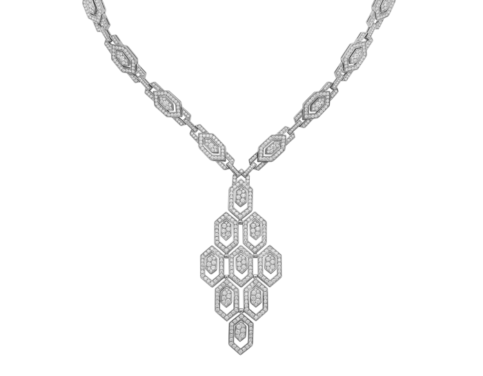 Lotteds Bob Snake Claire Pendant, White Gold Full Moissanite — real photo 1