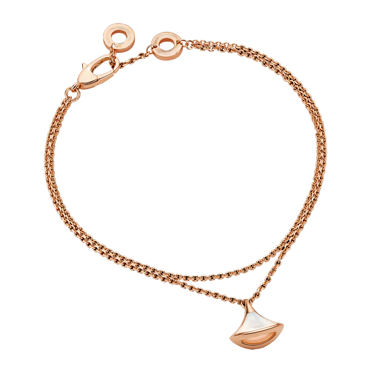 Bob Aeris Fan Essential Bracelet Rose Gold Chain White Mother of Pearl — real photo 1