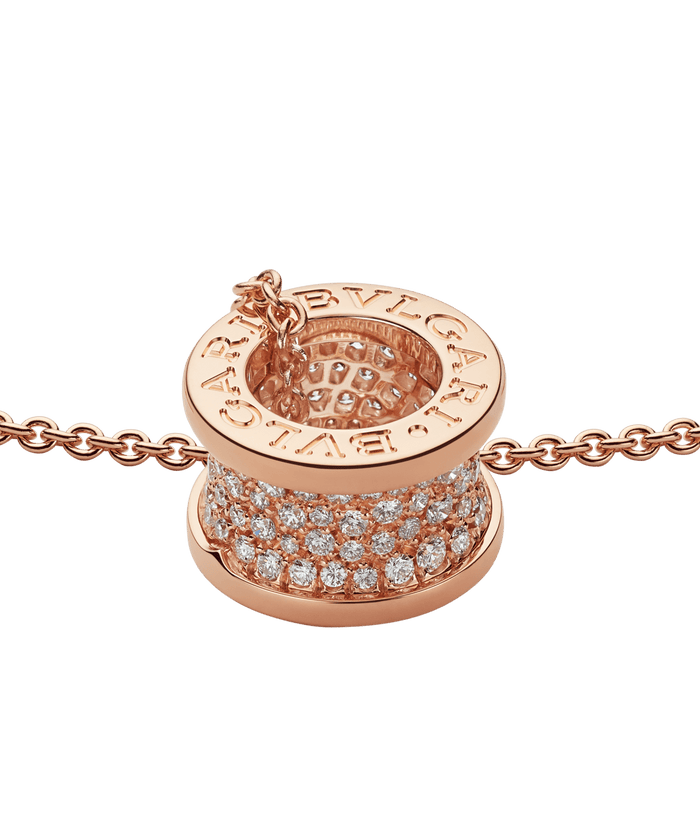 Bob Rollers Cordelia Necklace, Moissanite，Large Model| Yellow, Rose & White Gold — real photo 5