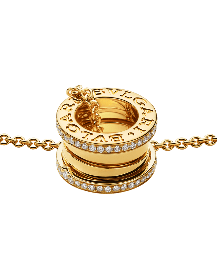 Bob Rollers Marlo Pendant ,Two-row Moissanite| Yellow, Rose & White Gold — real photo 4