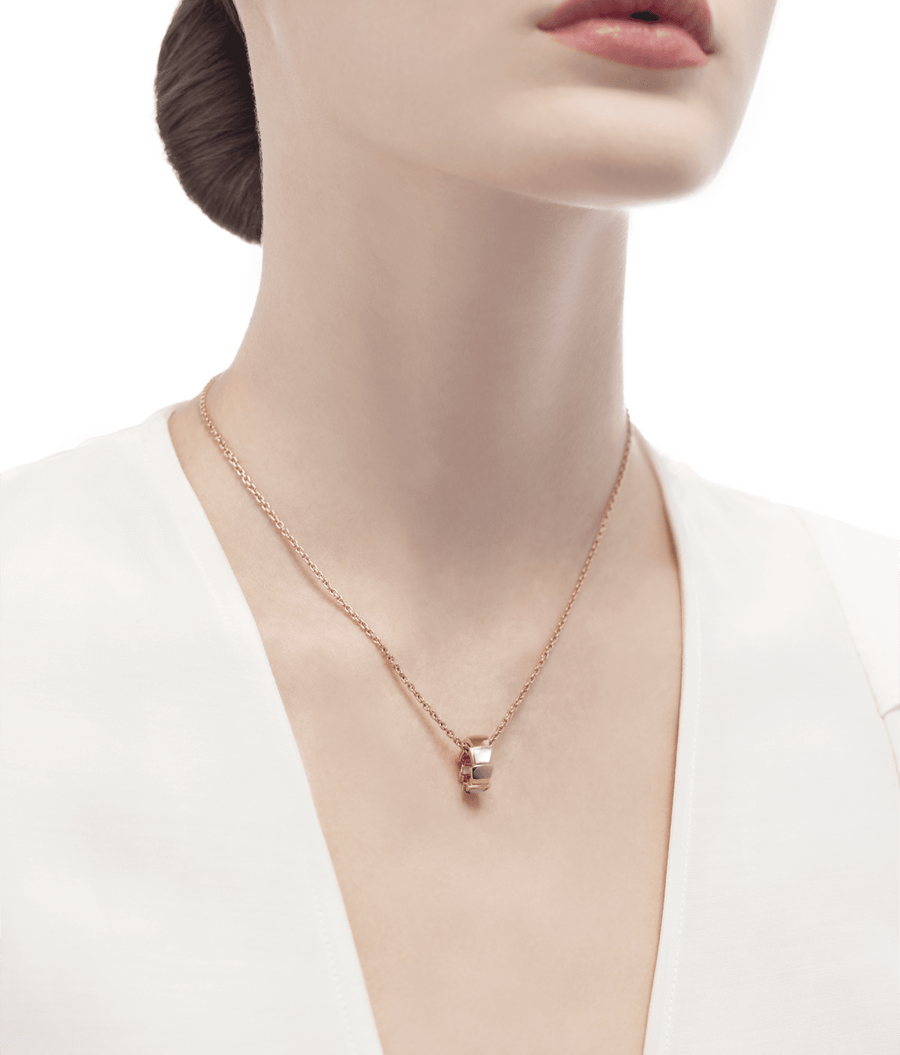 Lotteds Bob Snake Orion Pendant, Rose Gold Segmented Modules with Mother-of-Pearl — real photo 2