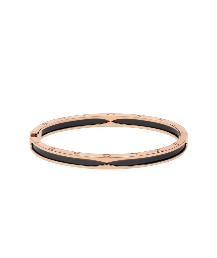 Bob Rollers Calista Rose Gold Cuff Bracelet Black Ceramic — real photo 6