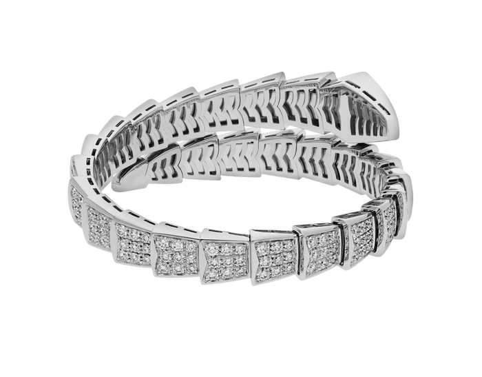 Bob Snake Lovato Bracelet , Full Pavé Moissanite | Yellow, Rose & White Gold — real photo 6