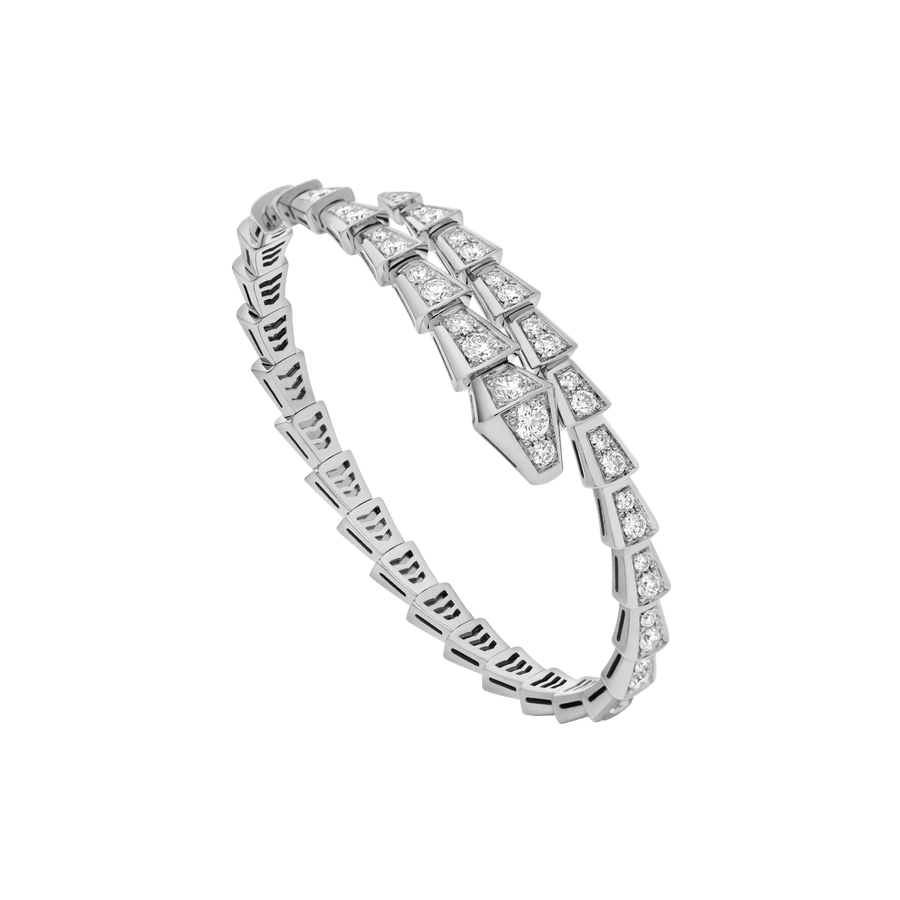 Bob Snake Giorno Double Band Bracelet – Moissanite Pavé in Yellow, Rose & White Gold Finish — real photo 1