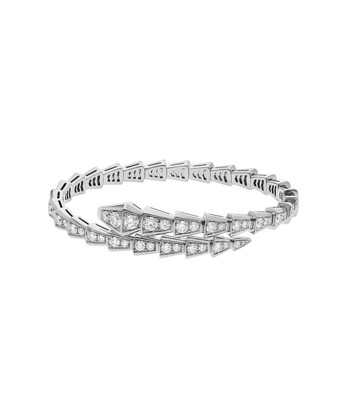 Bob Snake Giorno Double Band Bracelet – Moissanite Pavé in Yellow, Rose & White Gold Finish — real photo 4
