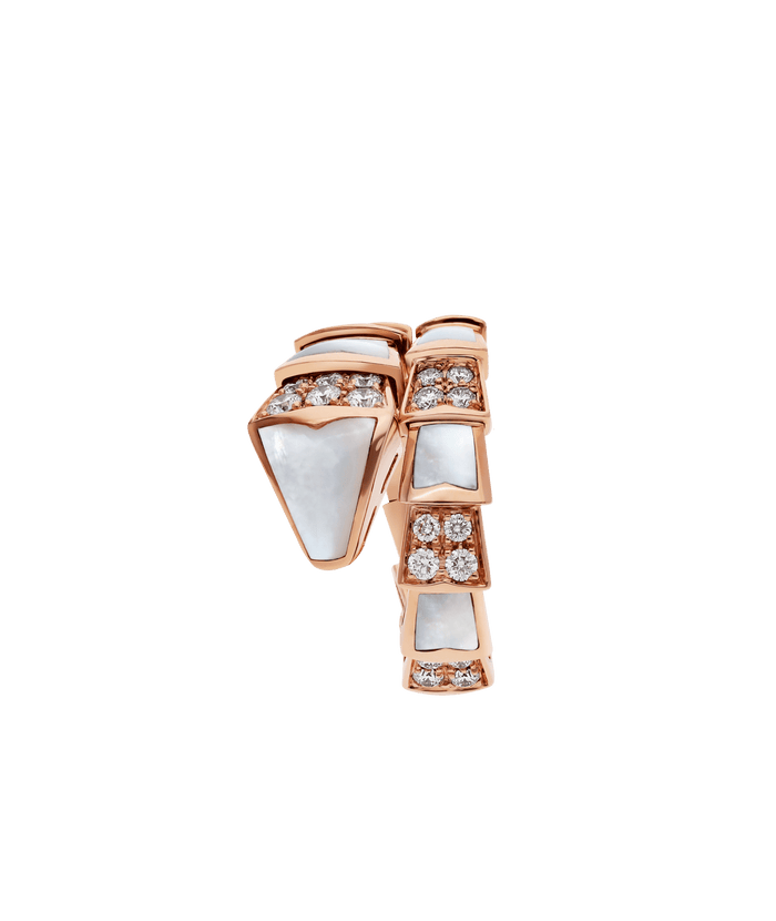 Bob Snake Lovato Coil Ring Moissanite & Mother-of-Pearl — real photo 4