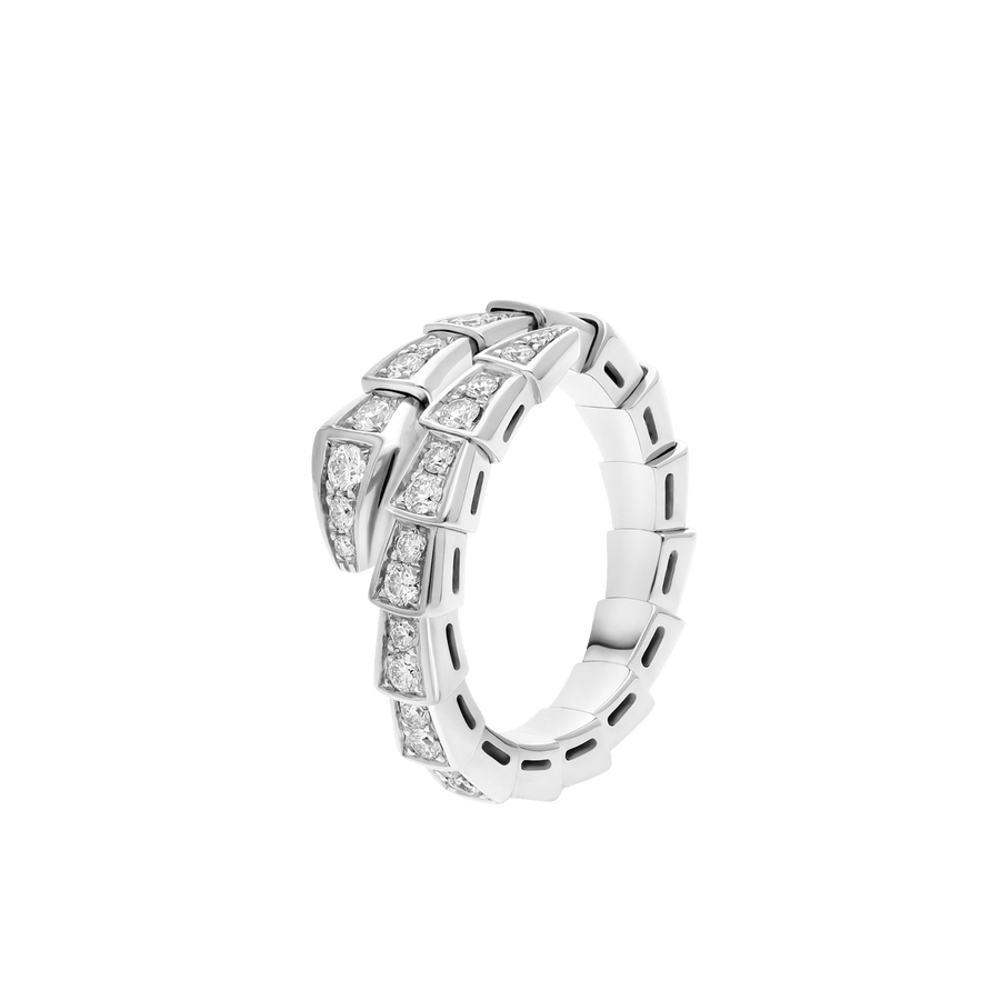 Bob Snake Giorno Open Ring – Moissanite Pavé in Yellow, Rose & White Gold Finish — real photo 1