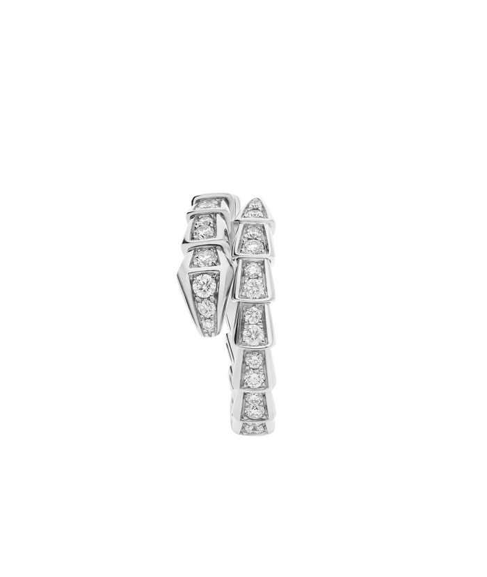 Bob Snake Giorno Open Ring – Moissanite Pavé in Yellow, Rose & White Gold Finish — real photo 5