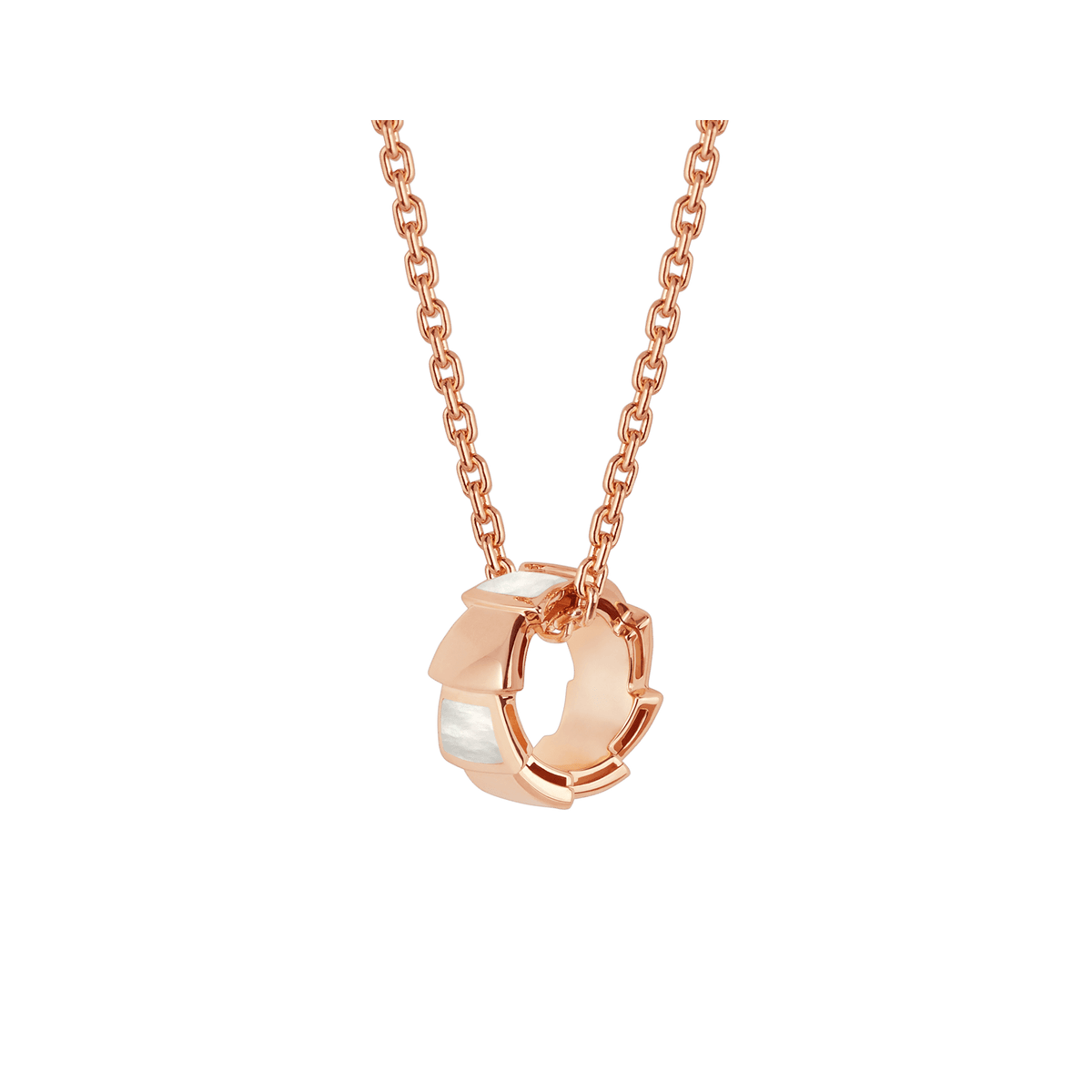 Lotteds Bob Snake Orion Pendant, Rose Gold Segmented Modules with Mother-of-Pearl — real photo 1