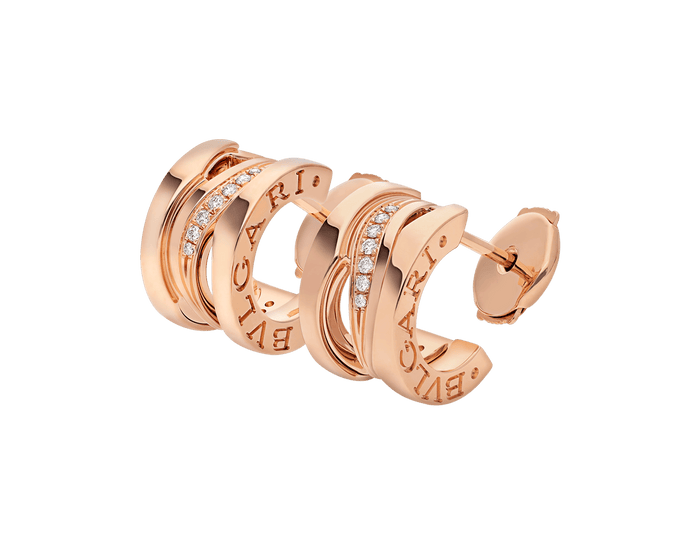 Bob Rollers Marlo  Double Earrings| Yellow, Rose & White Gold — real photo 5