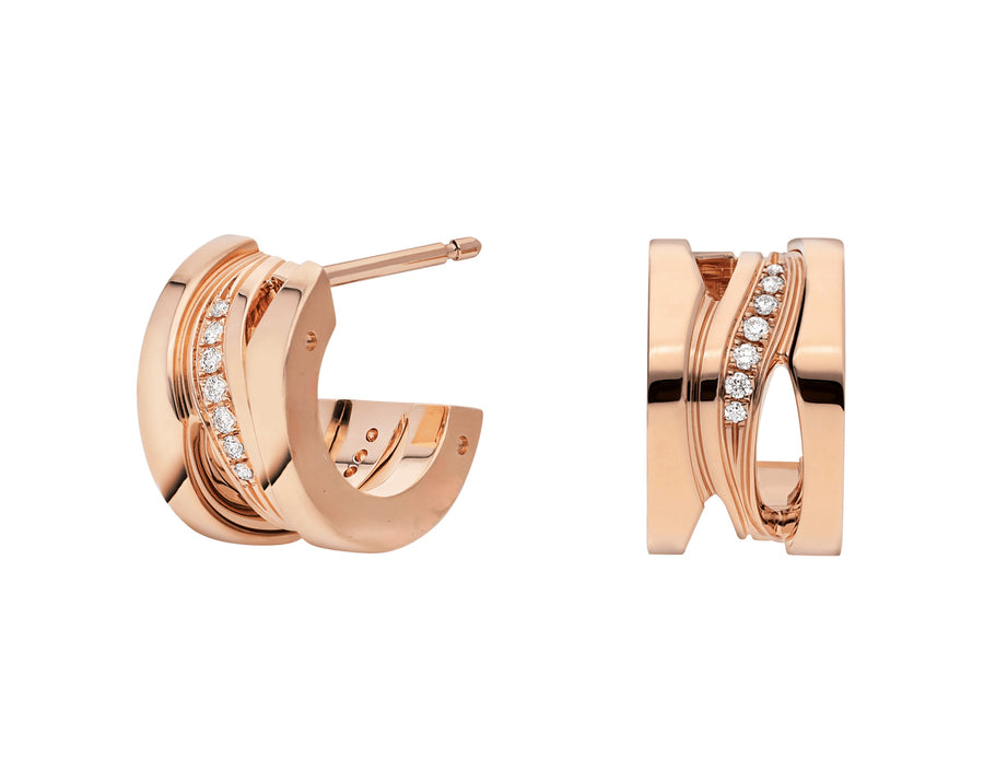 Bob Rollers Marlo  Double Earrings| Yellow, Rose & White Gold — real photo 2