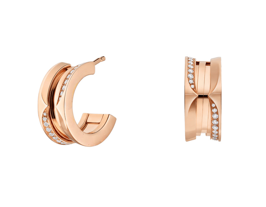 Bob Rollers Marlo Earrings , Moissanite| Yellow, Rose & White Gold — real photo 2