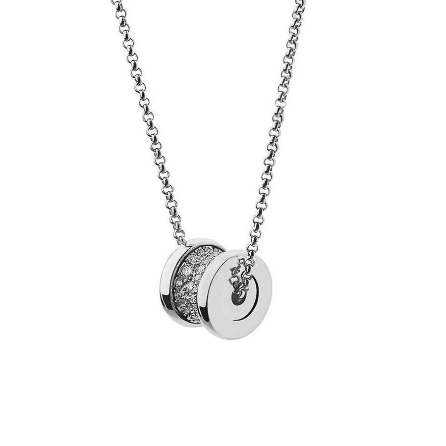 Bob Rollers Cordelia Necklace, pavé Moissanite| Yellow, Rose & White Gold — real photo 2