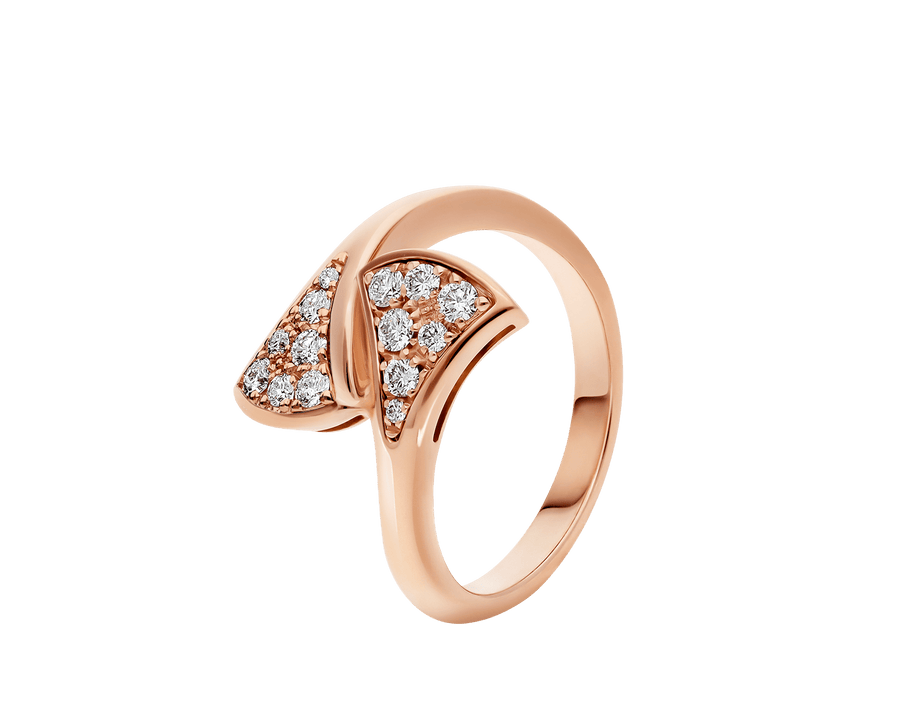 Bob Aeris Fan Starlet Shimmer Ring， Rose Gold， Moissanite — real photo 2