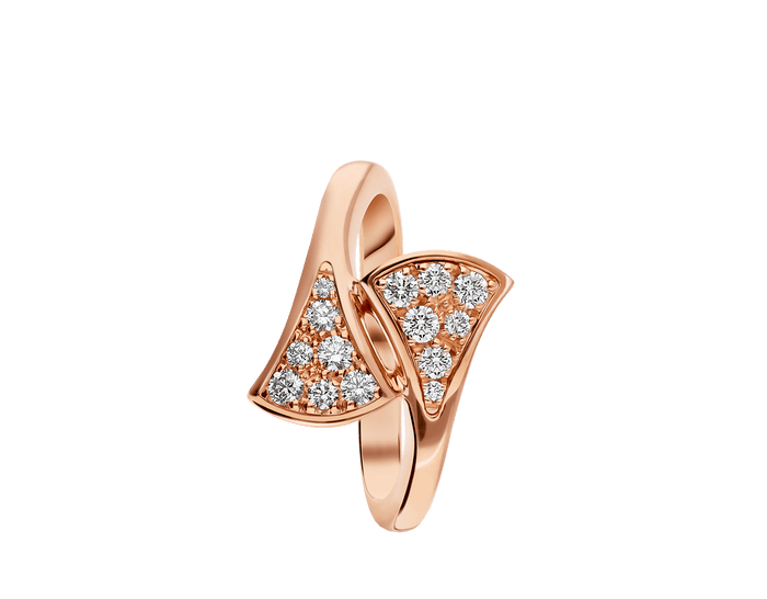 Bob Aeris Fan Starlet Shimmer Ring， Rose Gold， Moissanite — real photo 4