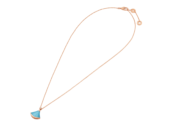 Bob Aeris Fan Essential  Necklace, Rose Gold, Turquoise — real photo 4