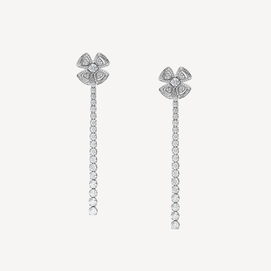 Bob Quatrefoil Rosalind White Gold Dangle Barrings Lab-grown Moissanite — real photo 2