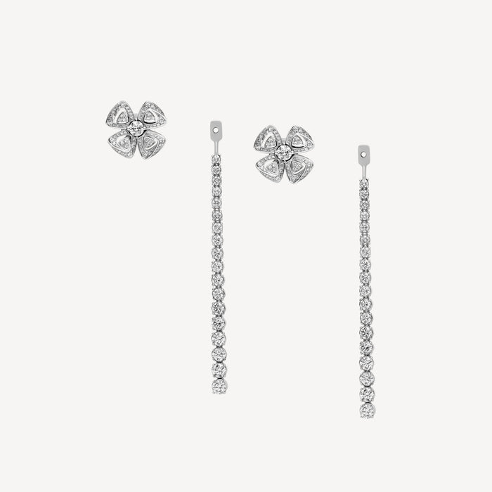 Bob Quatrefoil Rosalind White Gold Dangle Barrings Lab-grown Moissanite — real photo 6