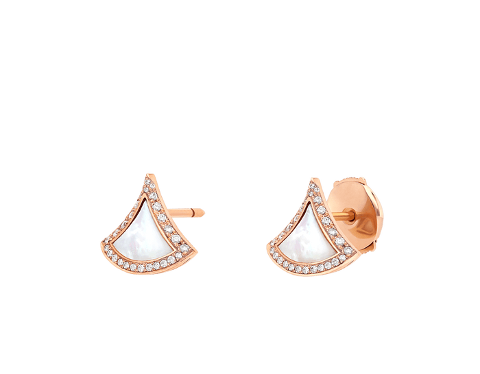 Bob Aeris Fan Essential  Earrings, Rose Gold, Set with Moissanite.Small — real photo 4