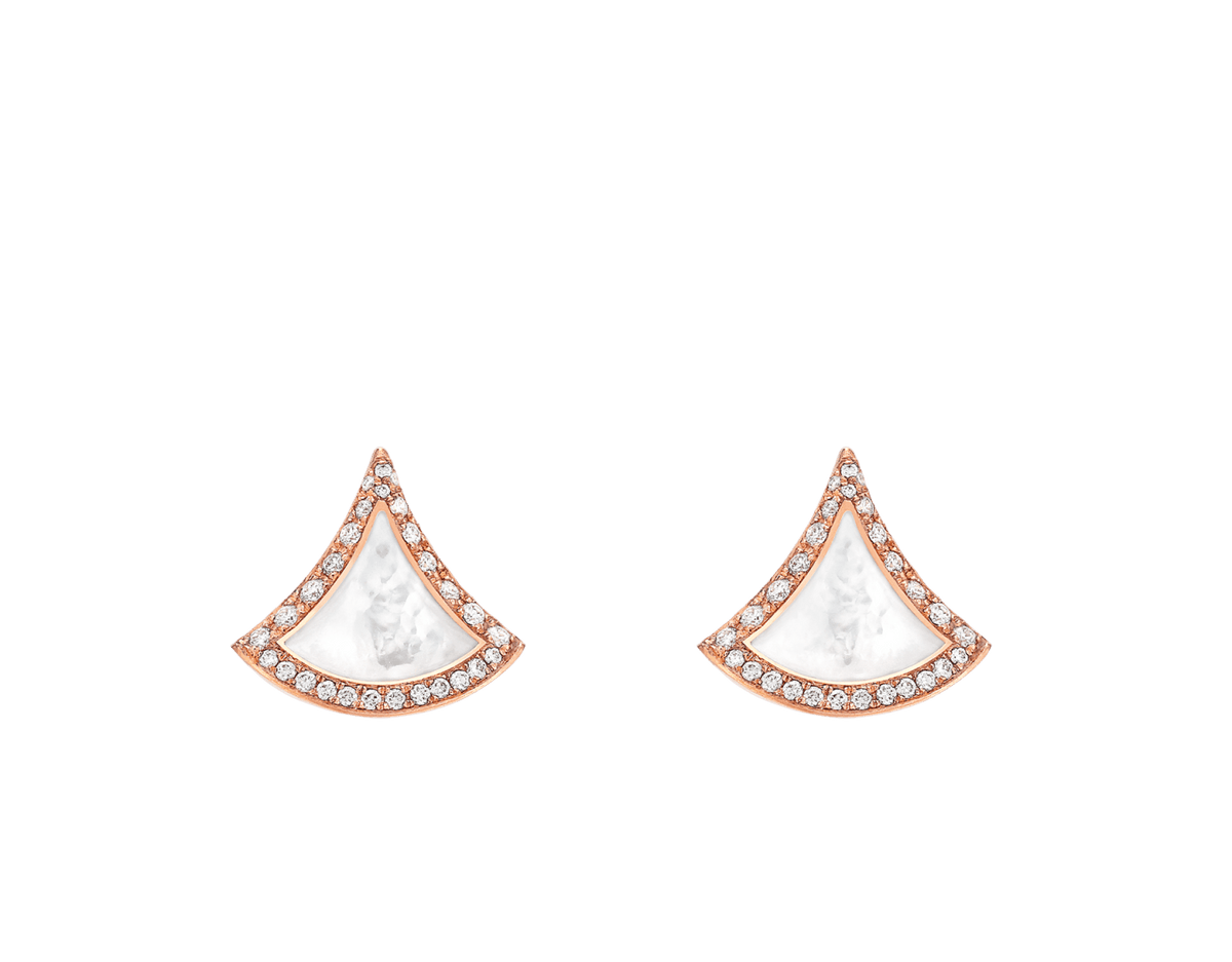 Bob Aeris Fan Essential  Earrings, Rose Gold, Set with Moissanite.Small — real photo 1