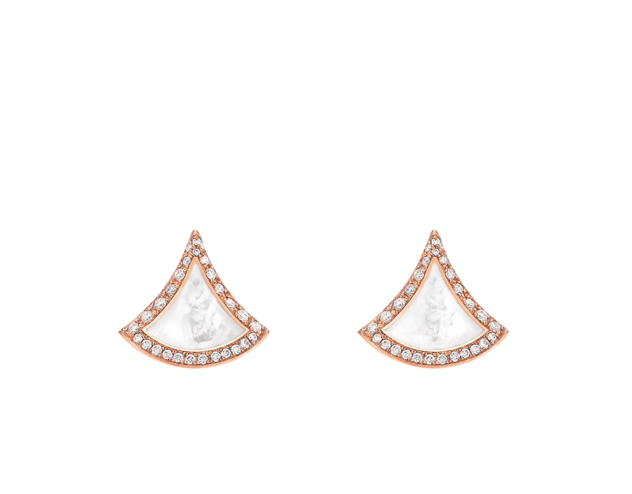 Bob Aeris Fan Essential  Earrings, Rose Gold, Set with Moissanite.Small — real photo 2