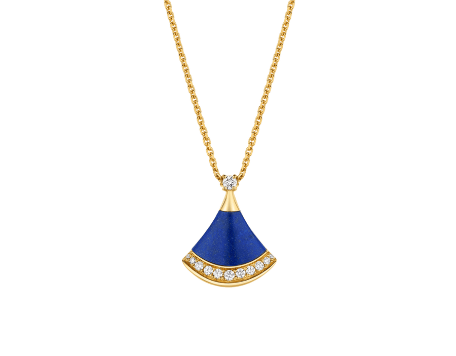 Bob Aeris Fan Essential Necklace, Deep Blue, Moissanite, Small — real photo 2