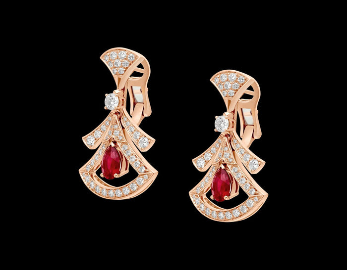 Bob Aeris Fan  Linear Grace Earrings, Rose Gold, Openwork &Carnelian — real photo 4