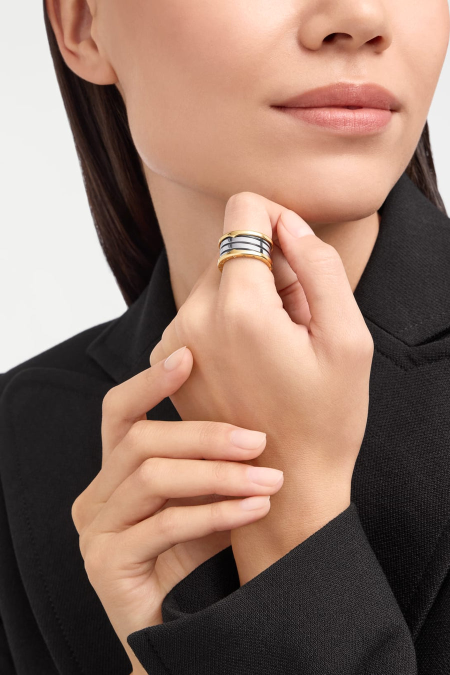 Bob Rollers Gold & Steel Ring Four Band-Custom — real photo 3