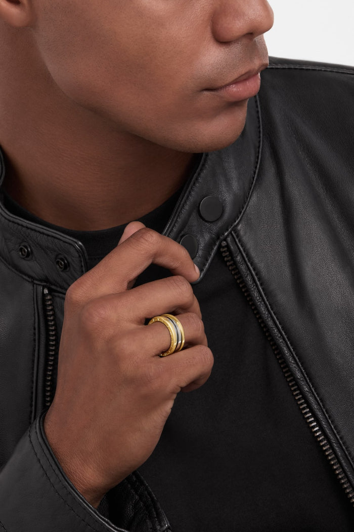Bob Rollers Gold & Steel Ring Two Band-Custom — real photo 6