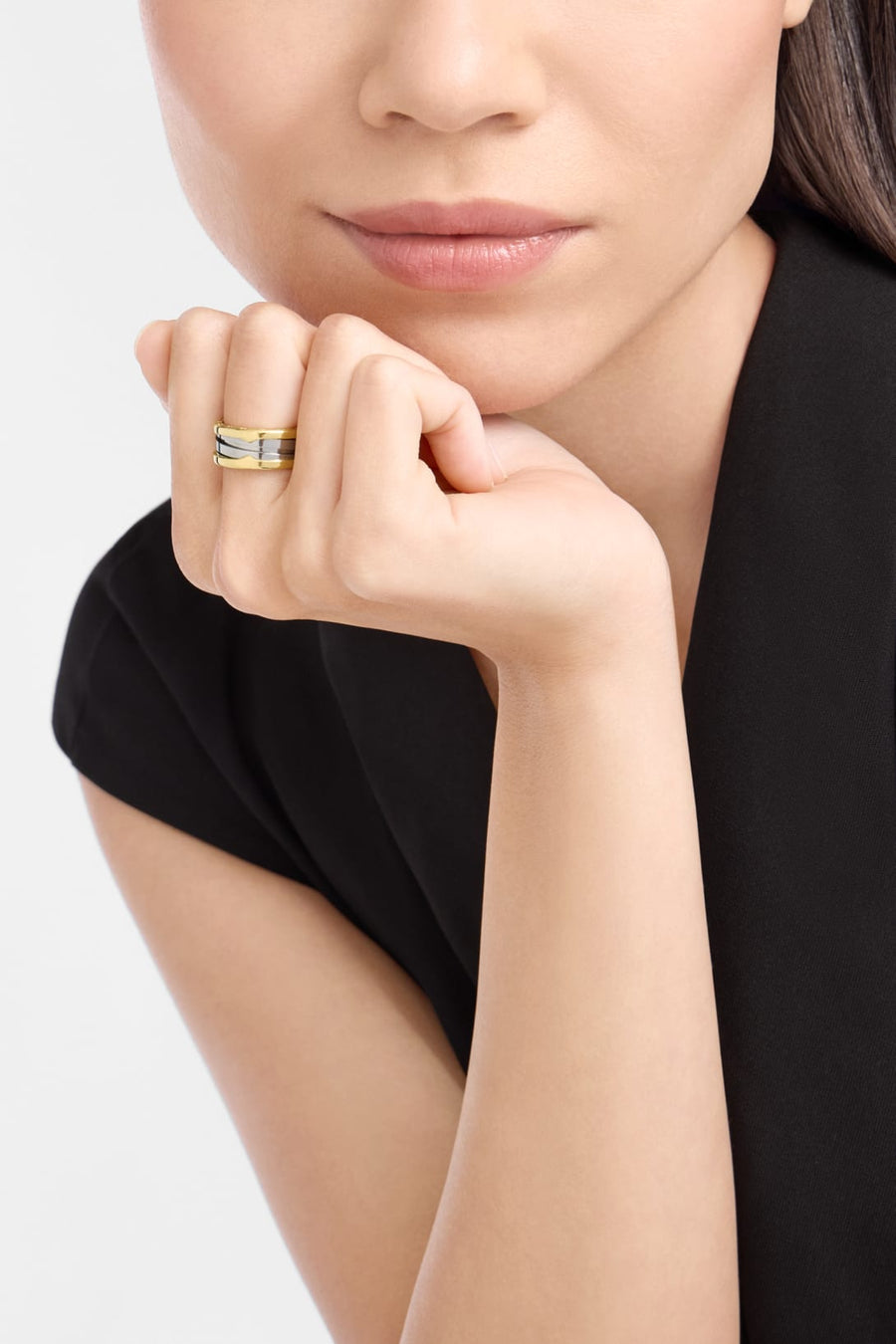 Bob Rollers Gold & Steel Ring Two Band-Custom — real photo 3