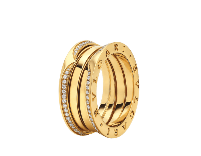 Bob Rollers Marlo Ring,Two-row Moissanite| Yellow, Rose & White Gold — real photo 6